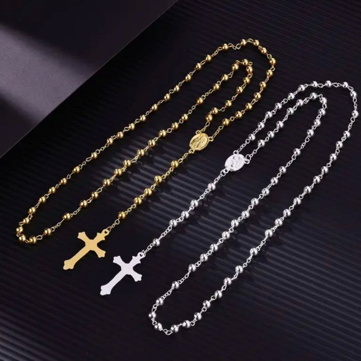 Rosary beaded necklaces