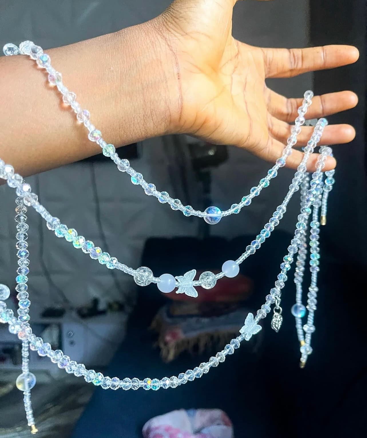 White waistbeads set